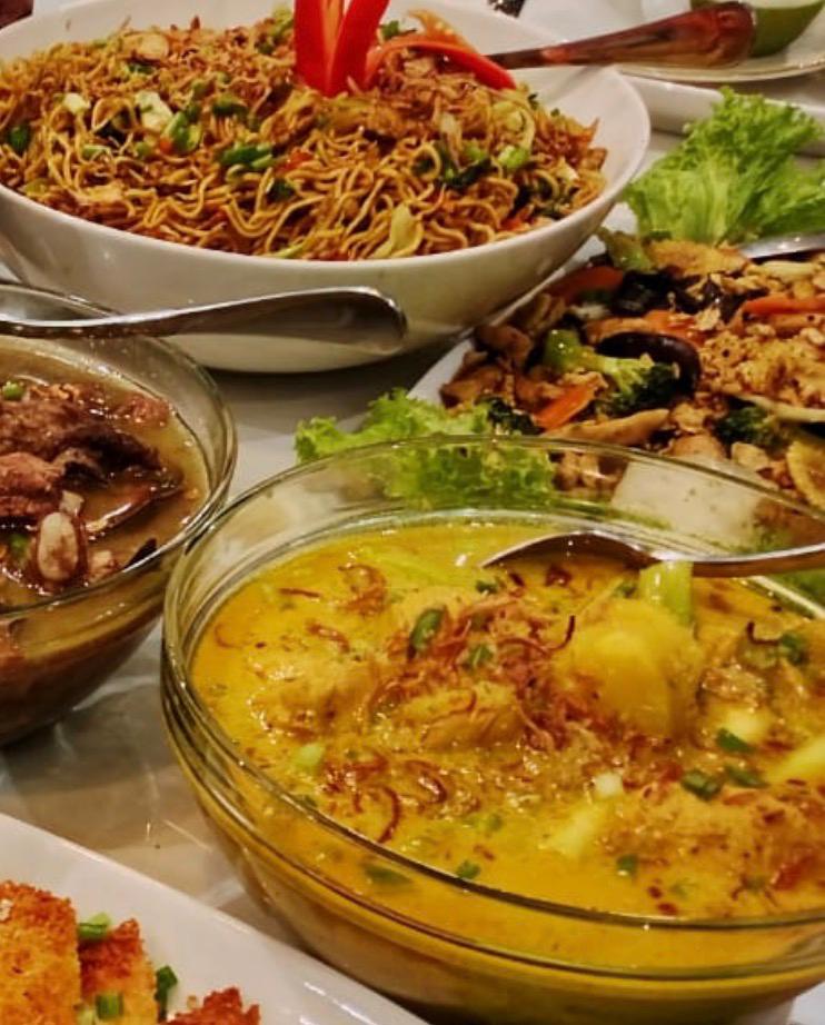 Traditional Indonesian dishes prepared for a private villa dining experience