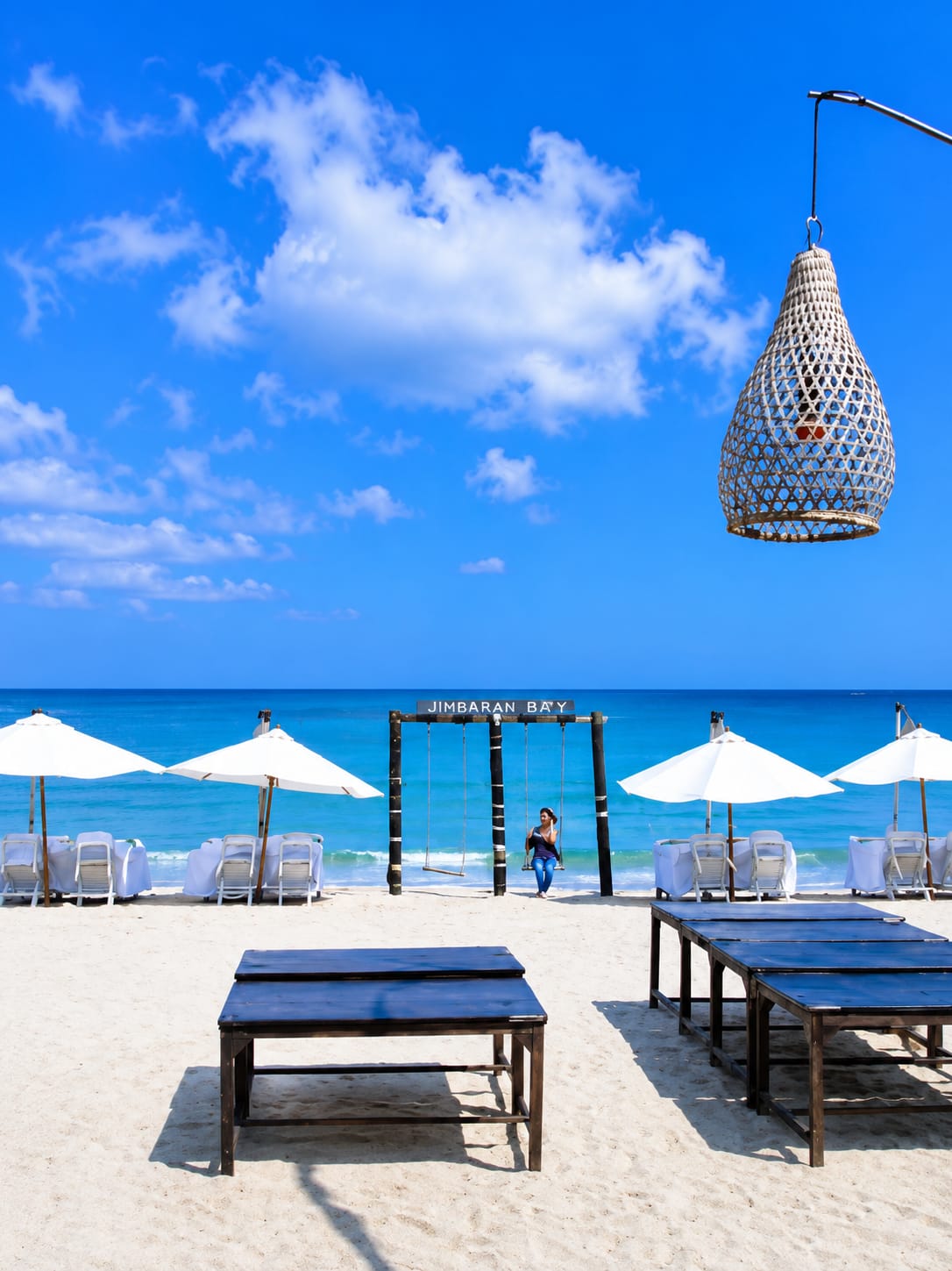 Jimbaran Bay beachfront setting for a Bali beach escape