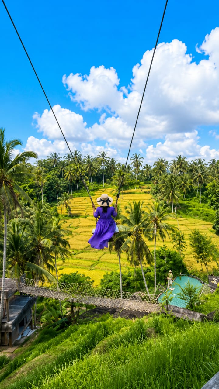 Tegallalang rice terrace and Bali swing experience